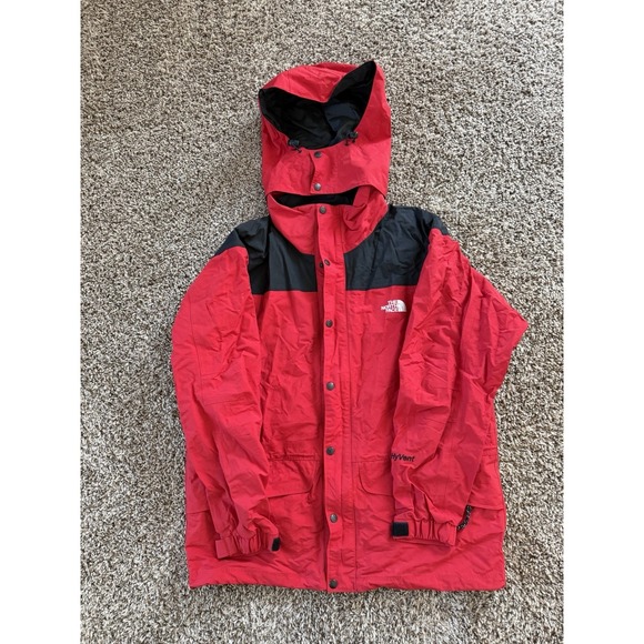 The North Face Other - Vintage The North Face Jacket Mens Large Red Hooded Waterproof Parka HyVent